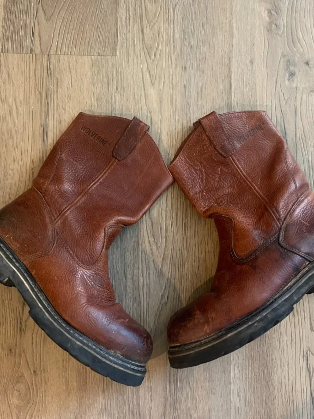 Wolverine Men's Brown Leather Steel Toe Calf Boots F2413-05 Size: 10 Work Boots!